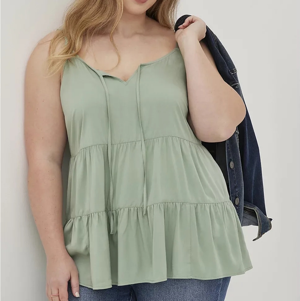 Torrid Tiered Cami Green 3 3X